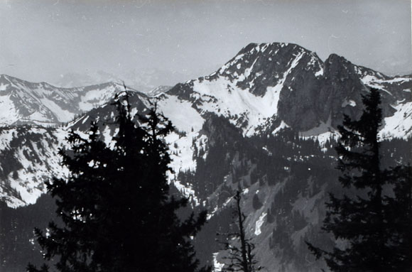 Konrad Sommer: Risserkogel, Plankenstein vom Bodenscheid, Schwarzweißfoto, 1964